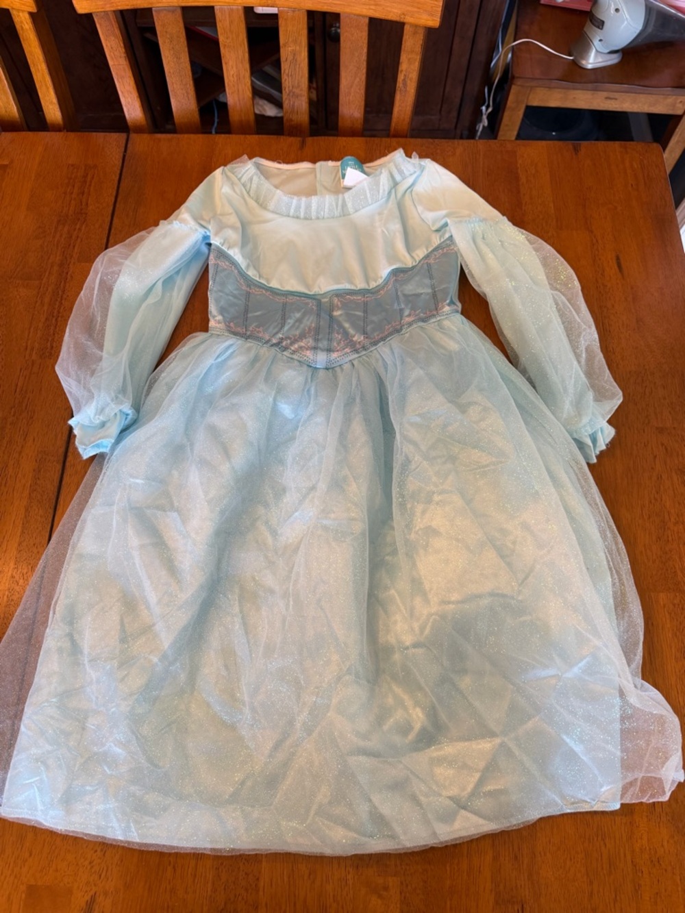 Medium  (7/8) Disney Little Mermaid Live Action Blue Ariel Long sleeve dress